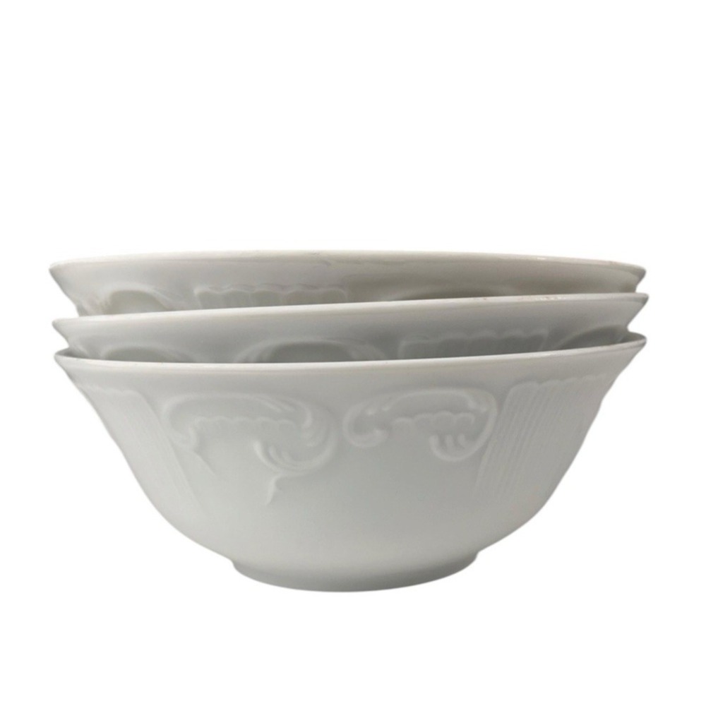 Vista Alegre Manueline White Coupe Cereal Bowl SET OF 3 Porcelain 5 3/8"